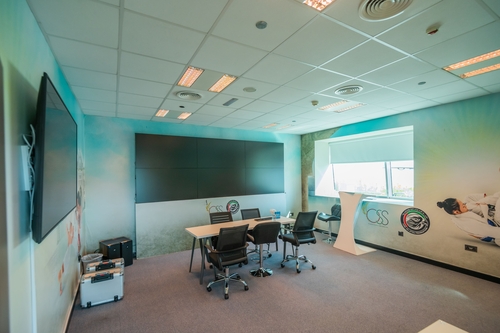 UFC Apex Stage C backstage showing a live interview